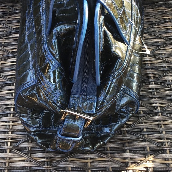 Charlie Lawson Blue croc like design leather bag - Picture 2 of 7